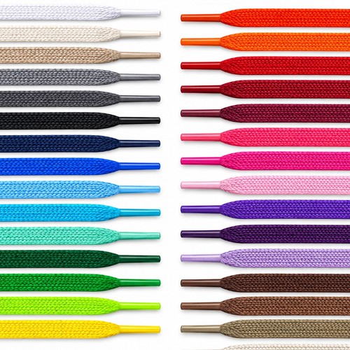 Flat coloured shoe laces - flat,