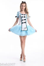 Alice In Wonderland Ladies Fancy Dress Costume Outfit All Sizes Hen Do NEW 