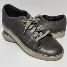 LANVIN Luxury Leather Grey Sneakers Trainers Shoes Size 8. Quality