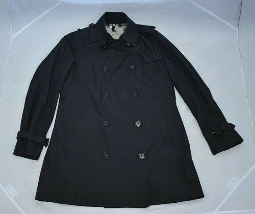 Burberry black double breasted - black,