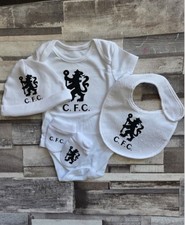 Chelsea football club Baby set. Hat, scratch mittens, vest, bib.