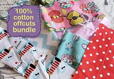 100% Cotton Fabric Scraps Bag Craft Bunting Doll Making Remnants Bundle Offcuts