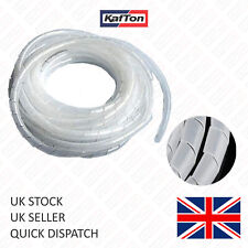 Cable Tidy PC TV Wire Organising Wrap Spiral White (Transparent) Office Homes