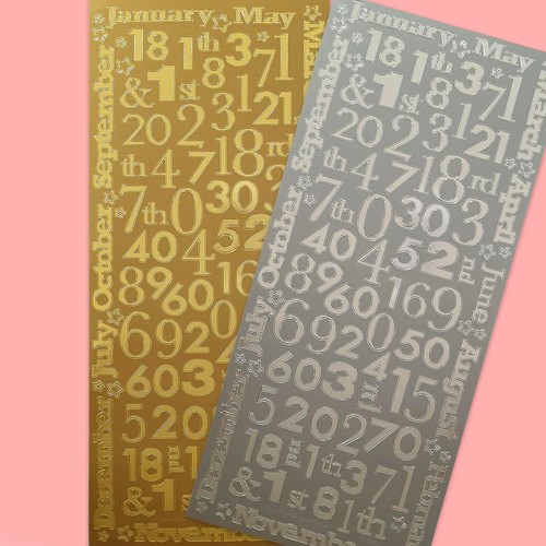 Months numbers card - numbers, stickers