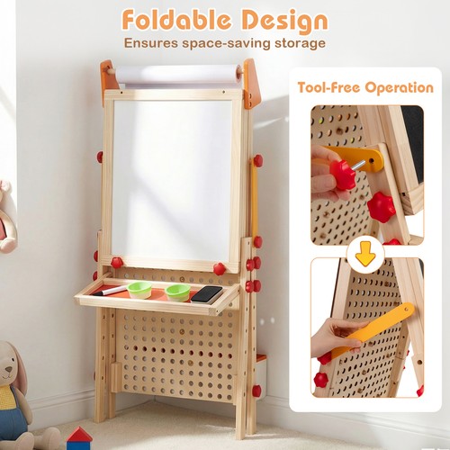 Wood kids art easel - art,