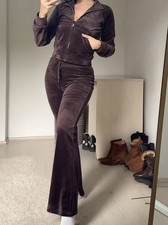 Zara Velvet Velour Brown Track