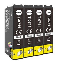 4 Black 711 Ink Cartridges for