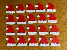 20 QUICKUTZ DIE CUT SANTA HATS/CHRISTMAS -   READY ASSEMBLED 