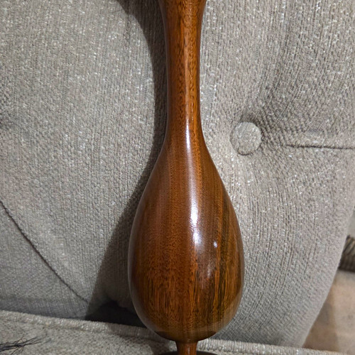 Turned wooden candlestick - turned,