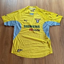 Lazio Puma S.S 2001 Yellow & Blue Away Football Shirt Medium