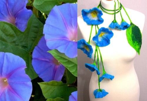 Felted wool art necklace - felted,