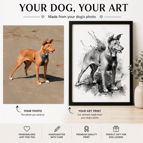 Personalised dog portrait - personalised,