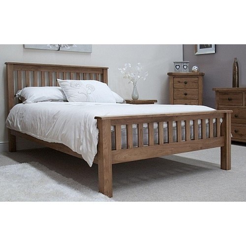 Solid oak king size bed - solid, 5'