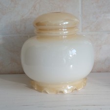 Vintage Ceiling Pendant Light Shade 70s Milk Glass Ombre Frilly Edge Bell H 20cm