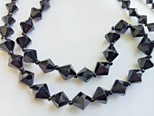 Vintage Good Quality French Jet Bicone Beaded Necklace