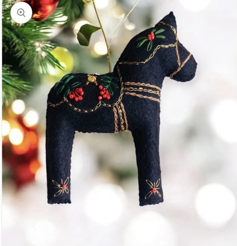 Black swedish dala horse - swedish,