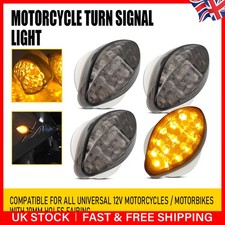 4PC Motorcycle LED Turn Signal Lights Indicators Flush Mount Flowing Running DRL
