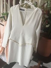 WHITE CELEB BOUTIQUE  DRESS SIZE  SMALL 8/10  PLUNGE NECK  UNWORN