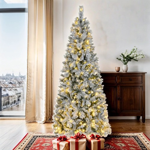 6ft 7ft slim snow flocked - 7ft,