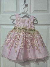 Couture Princess Pink Embroidered Tulle Party Dress Girls
