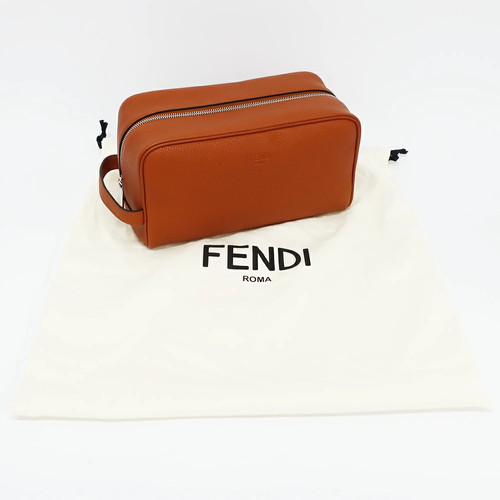 Fendi clutch bag - leather, brown
