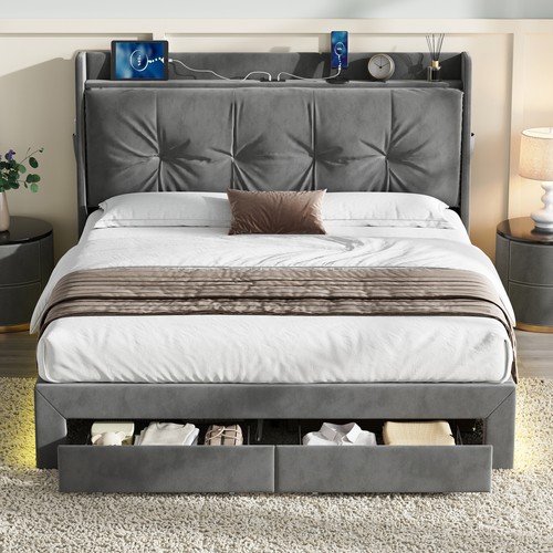 Double bed 4ft6 upholstered - double,