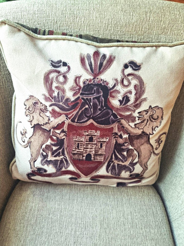 Heraldic heavy cishion - , velvet