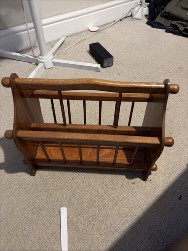Vintage wooden magazine rack - magazine,
