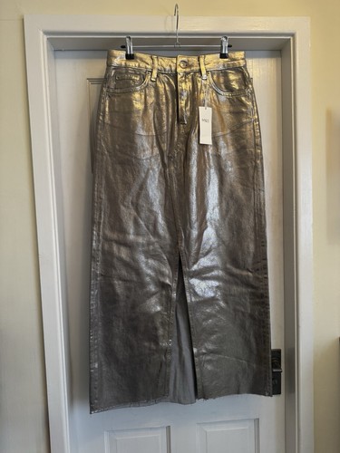 Gold coated denim - m&s, maxi