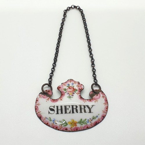 Bilston enamel decanter - bilston, label
