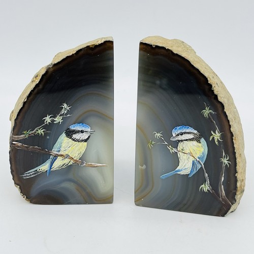Blue tit agate pair - tit,