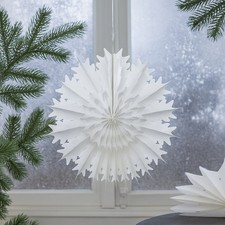 10 x Large 3D Hanging Christmas Snowflake Decorations Honeycomb Paper 25-35cm