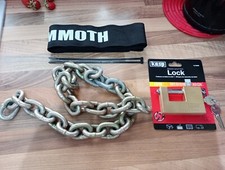 Heavy Duty SLEEVED HIGH SECURITY CHAIN & PADLOCK Motorbike Bicycle. VGC