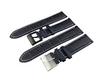 22mm Navy Blue Croco Genuine