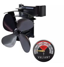 Valiant Stove Pipe Fan - Remora, Flue Pipe Mounted  & Red Thermometer BUNDLE