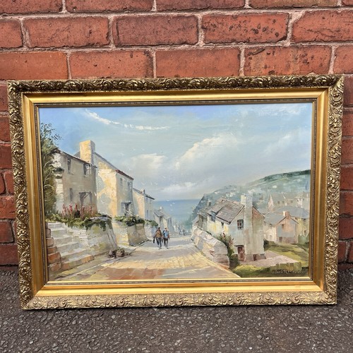 Large vintage oil painting - oil,