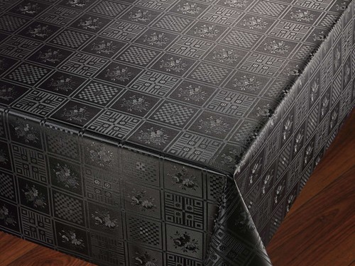 Black embossed plain checked - black,