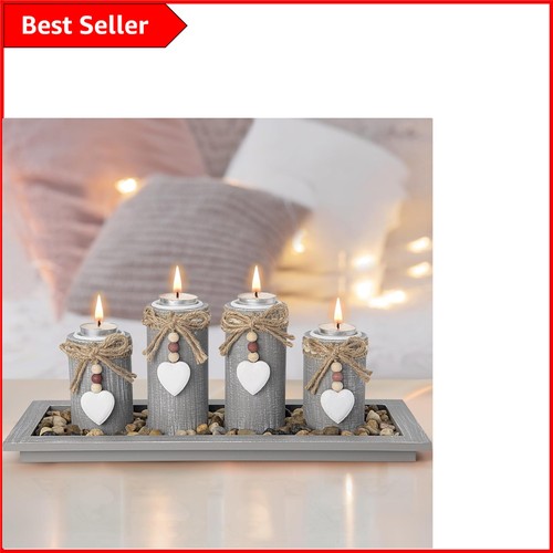 Grey tealight holders with - grey,