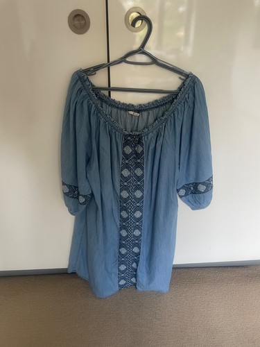 Blue chambray cotton - , knee