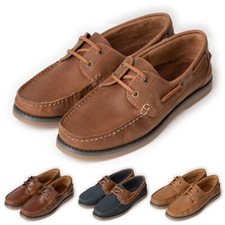 Mens leather deck shoes - deck,