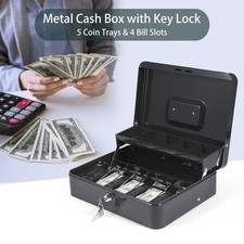 Metal Cash Box Lockable Money