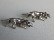 VINTAGE WHITE METAL MINIATURE HOUND DOGS