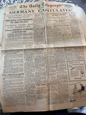 Daily Telegraph newspaper - VE Day 1945