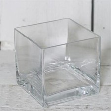 Clear Glass Cube Vase