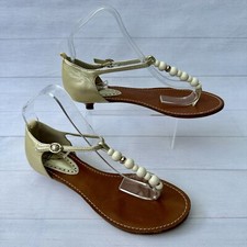 ASH Gold Leather Sandals White