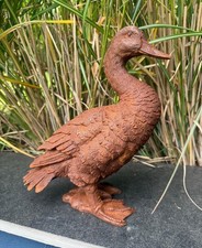 Large Cast Iron Duck Garden Ornament/Sculpture—29cm Heavy Metal 3.36kg