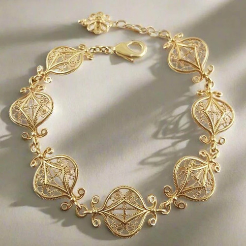 Gold plated bronze filigree - plated,
