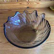 Wedgwood Wave crystal glass salad fruit bowl, Anita Harris vintage Midnight grey