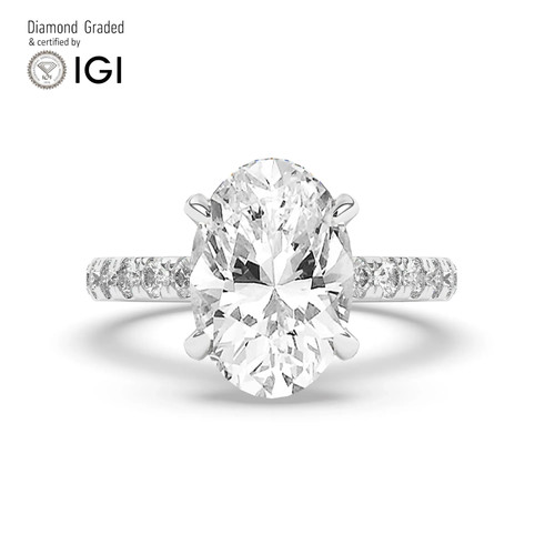 Oval diamond engagement ring - oval,