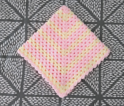 Crochet baby doll blanket - blanket, 21"